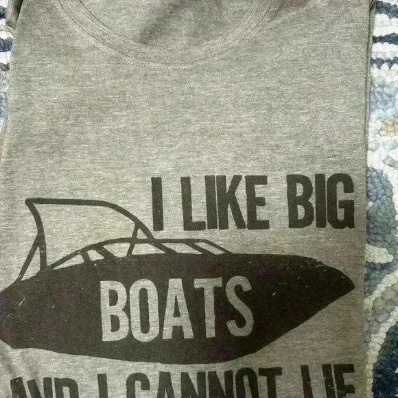 "I like big boats and I cannot lie" men's novelty short sleeve tee xl nwot - Picture 3 of 5